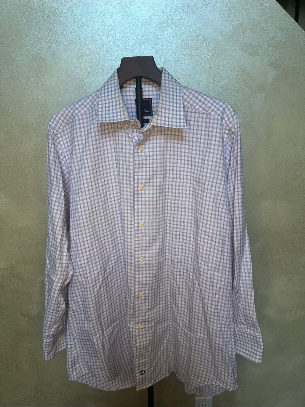 David Donahue Trim Fit dress shirt size 17 neck, 32/33